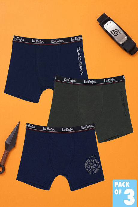 Buy Lee Cooper Boys Long Leg Trunks (Pack of 3) - Multicolor